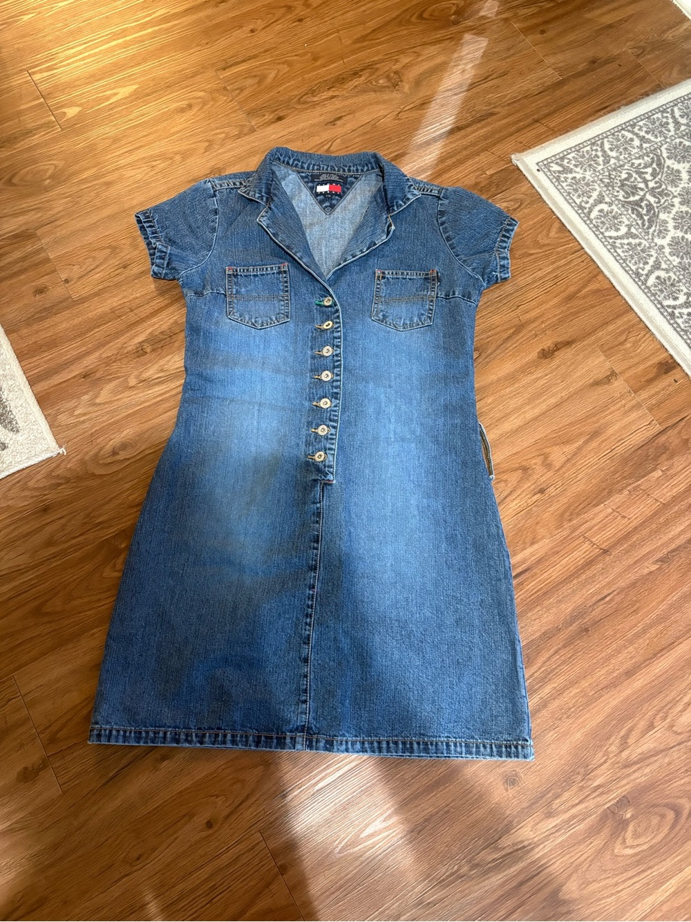 Tommy Jeans Denim Button-Front Shirt Dress